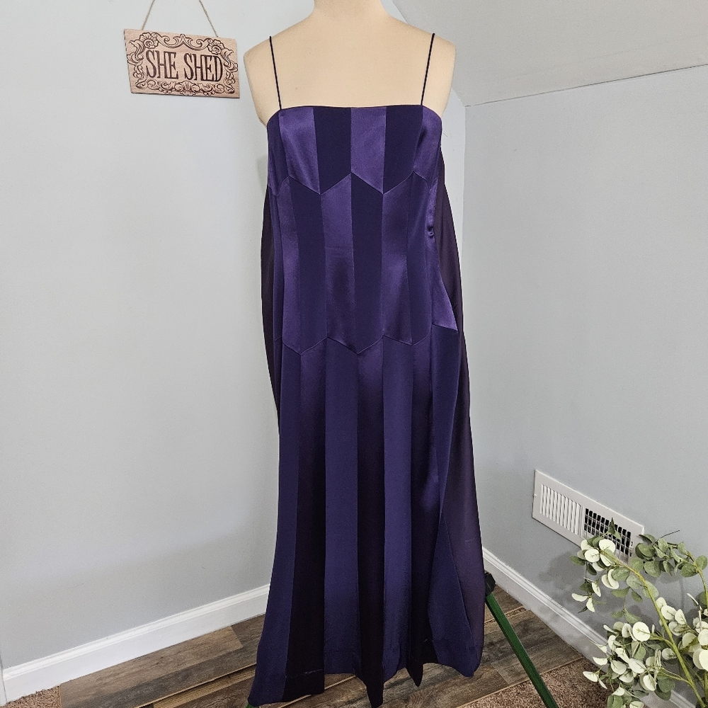 Niteline Purple Satin Maxi Dress